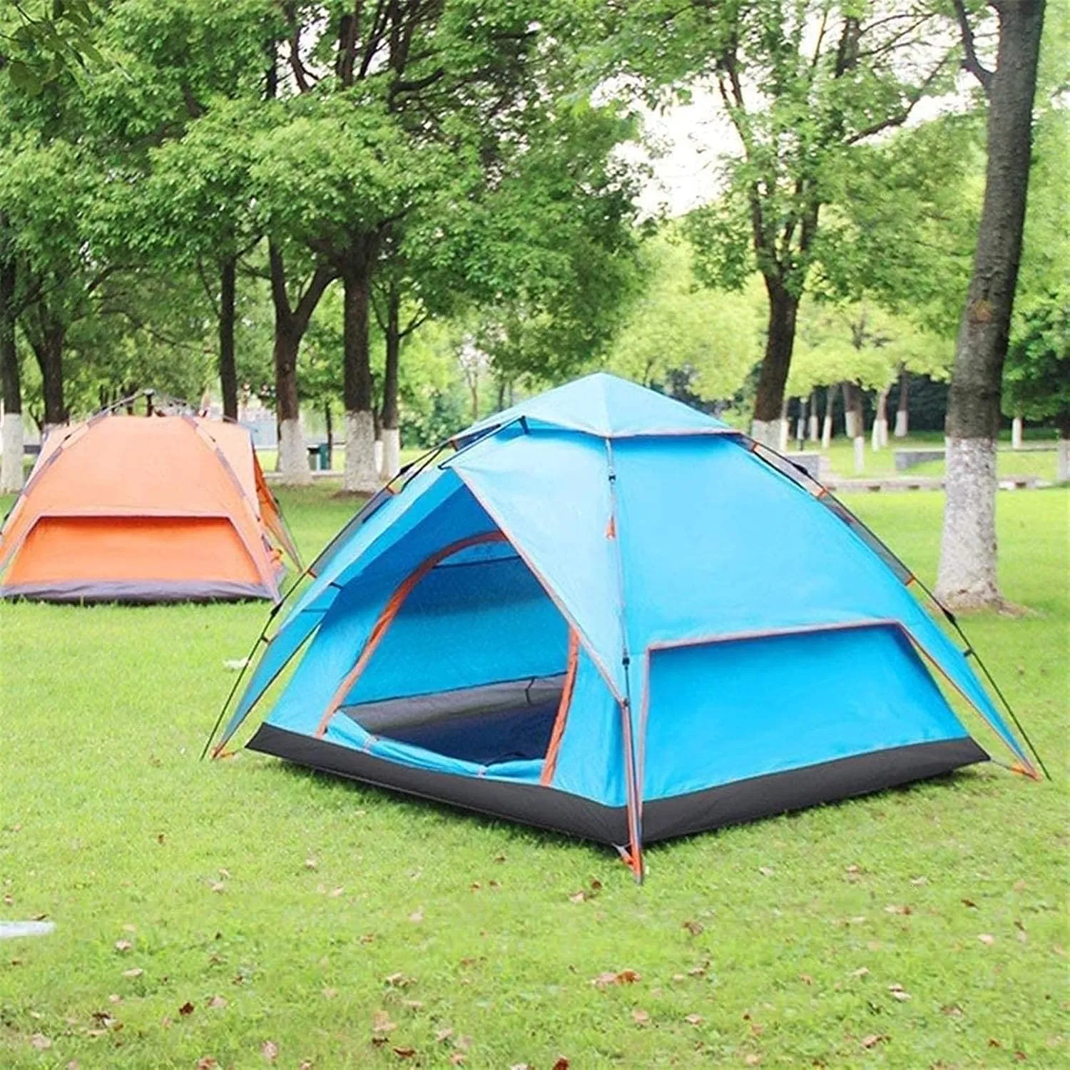 Dome Pop-Up Camping Tent,3-4 Person Automatic Tent,Double Layer Tent,Large Family Tent