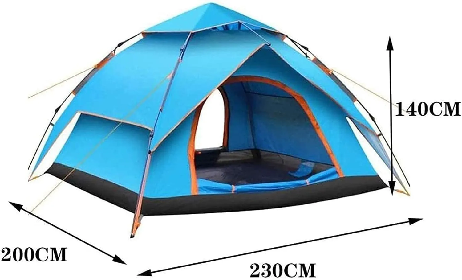 Dome Pop-Up Camping Tent,3-4 Person Automatic Tent,Double Layer Tent,Large Family Tent