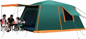 Dome Tent with Porch Automatic Pop Up Tent Sun Shelter Easy Set Up Double Layer Family Camping Tents for Outdoor Camping Fishing BBQ
