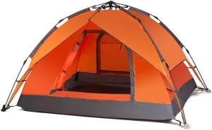 Double Layer Automatic Instant Setup Camping Tent 3-4 Person Family Tent Waterproof Foldable Tent for Hiking Travel