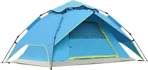 Double-Layer Fast Tent,Double-Door Multi-Function Family Picnic Camping Hiking Tent That Accommodate 2-3 People, Rain-Proof Sun-Proof Beach Awning
