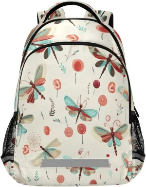 Dragonfly Pattern Design Waterproof Backpack - Casual Outdoor Sports Daypack with Ergonomic Shoulder Straps#335