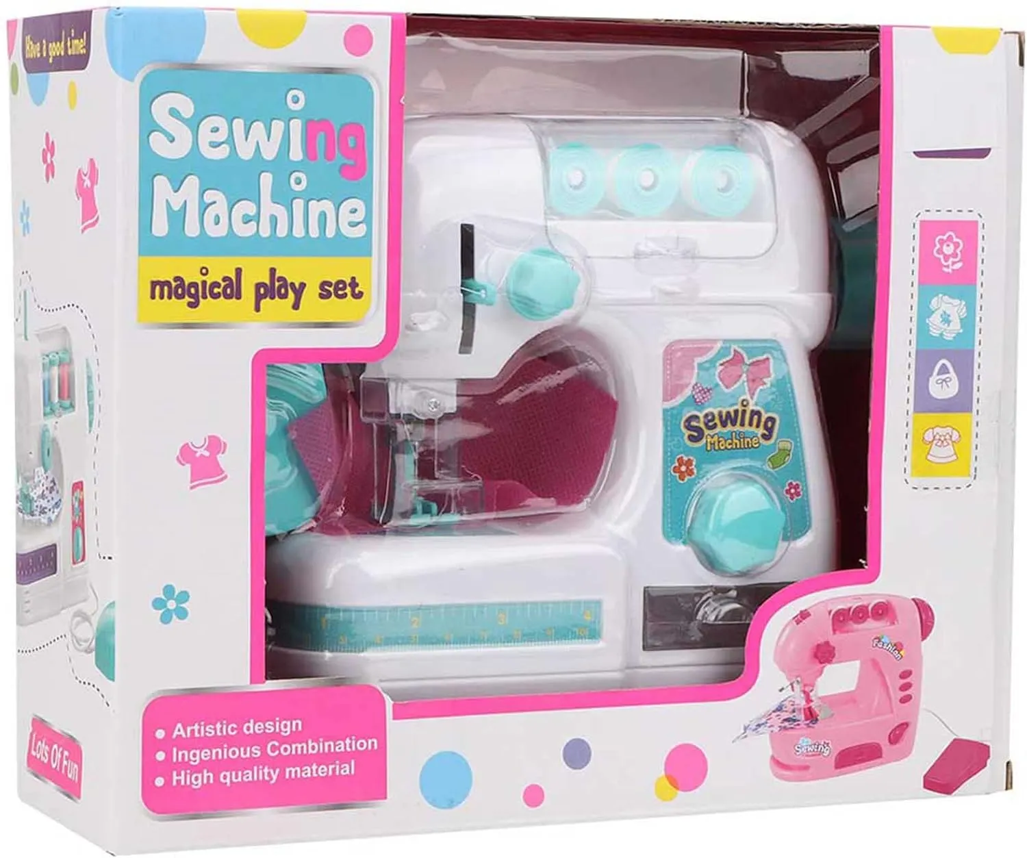 Drfeify Children Sewing Machine Toy,Portable Electric Medium Size Sewing Machine Toys Kids Beginners