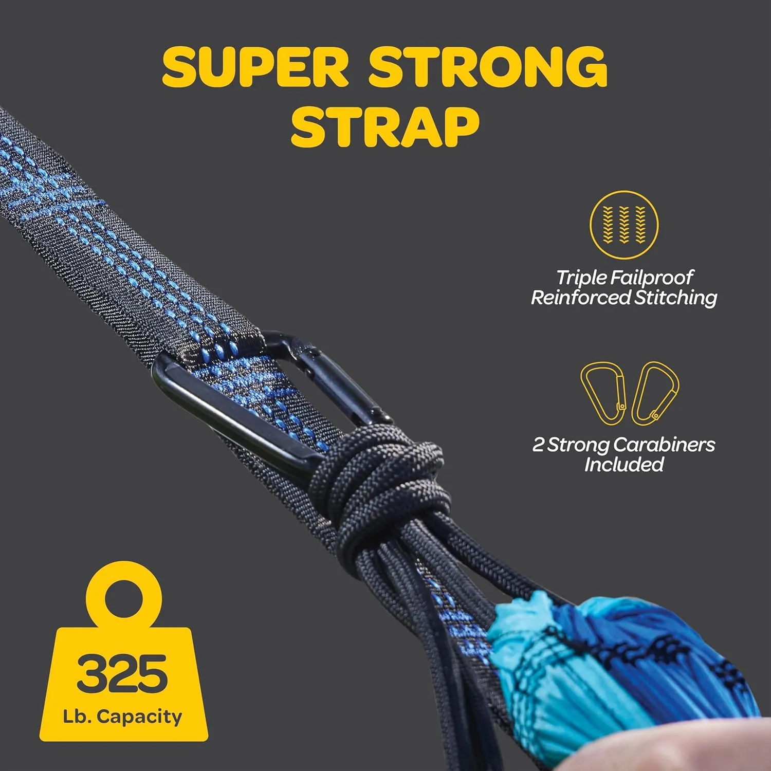Durable Hammock 400 lb Capacity, Nylon Camping Hammock Chair - Double or Single Sizes w/Tree Straps and Attached Carry Bag - Portable for Travel/Backpacking/Beach/Backyard (Medium, Fuchsia & Sky Blue)