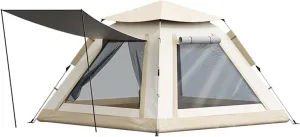 Easy Automatic Pop-Up Camping Tent for 2-4 People, Instant Set-Up Family Tent, Waterproof & Windproof, Large Mesh Windows, Portable Lightweight Backpacking Tent, 85x85x56 inch
