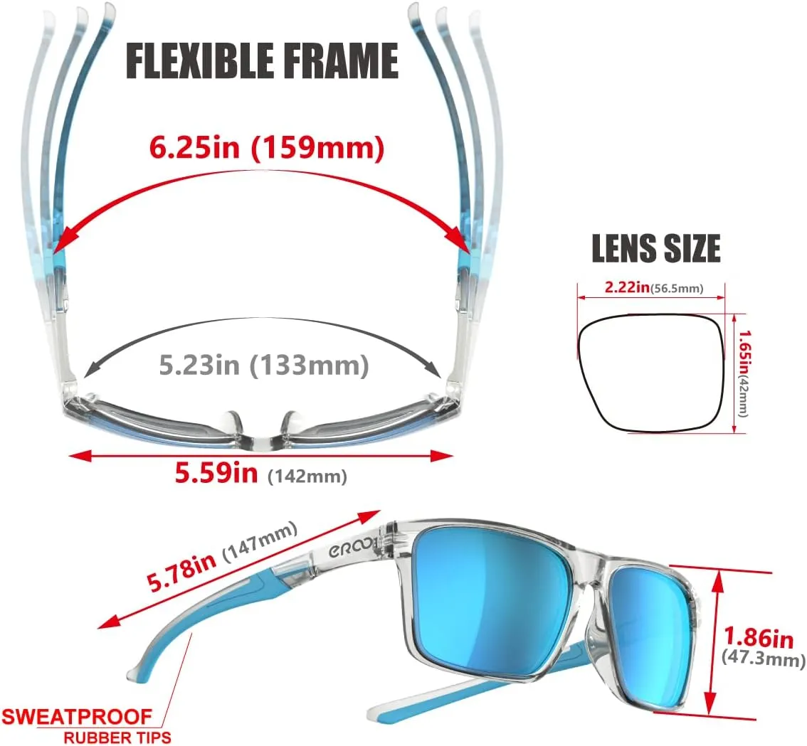 EAZYRUN ER00 HD Polarized Sunglasses for Women Men, Fishing Running Driving Hiking golf Outdoor Sports