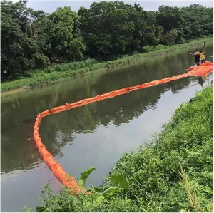 Ecological Fence on the Water,Foldable PVC Tube Barrier Oil Boom Fencing, Solid Floating River Waste Fencing for Outdoor Solid Floating Garbage Fence Reusable Water Diversion Barrier(0.45x7m)