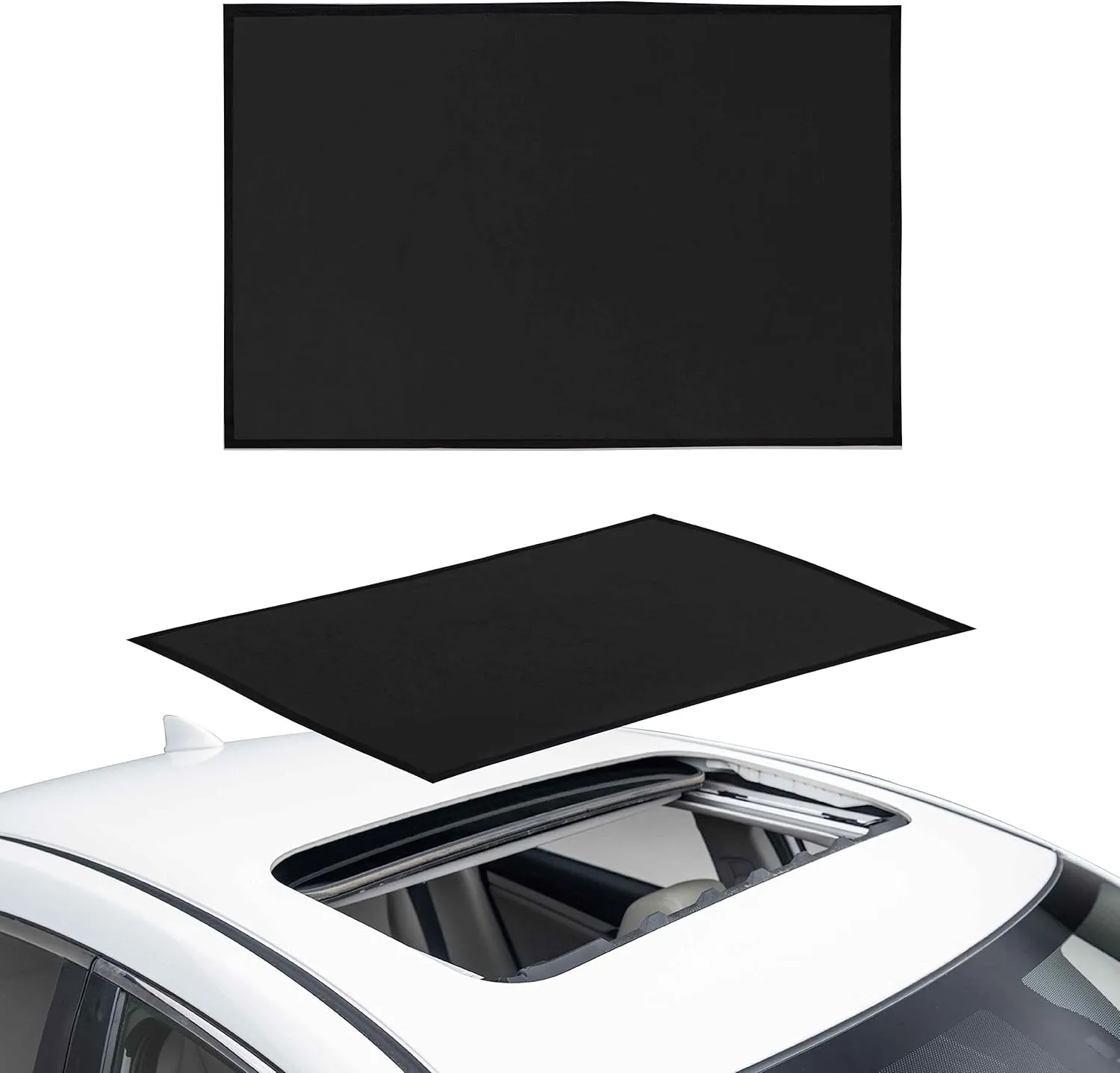 EcoNour Car Sunroof Sunshade Cover 2023 Updated | Car Window Screens for Camping with Sun Glare, UV Rays | Moonroof Cover with Breathable Mesh Sun Shade | Enhanced Magnetic Stripes (38x24 Inches)