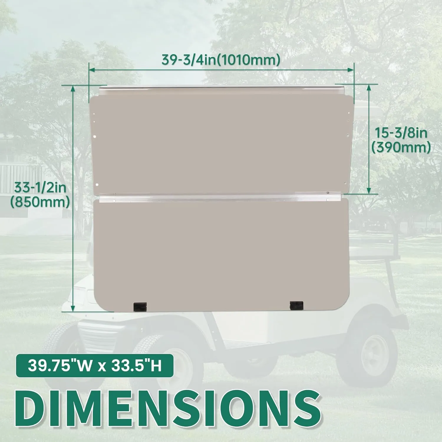 ECOTRIC Tinted Windshield Compatible with 1982-2000.5 Club Car DS Golf Cart Smoke Style Fold Down Windscreen