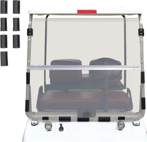 ECOTRIC Tinted Windshield Compatible with 1982-2000.5 Club Car DS Golf Cart Smoke Style Fold Down Windscreen