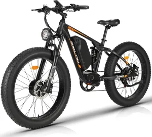 Electric Bike for Adults, Dual Motor AWD 2000W 35MPH Electric Bicycles, Removable Lithium Battery 48V/22.4AH, 21-Speed with Ignition Lock Hydraulic Disc Brake