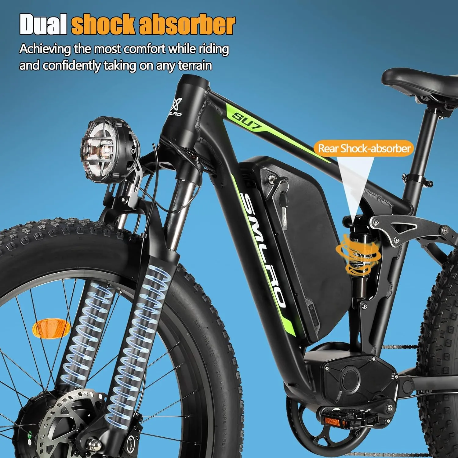 Electric Bike for Adults, Dual Motor AWD 2000W 35MPH Electric Bicycles, Removable Lithium Battery 48V/22.4AH, 21-Speed with Ignition Lock Hydraulic Disc Brake