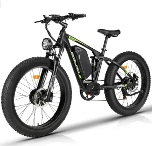 Electric Bike for Adults, Dual Motor AWD 2000W 35MPH Electric Bicycles, Removable Lithium Battery 48V/22.4AH, 21-Speed with Ignition Lock Hydraulic Disc Brake