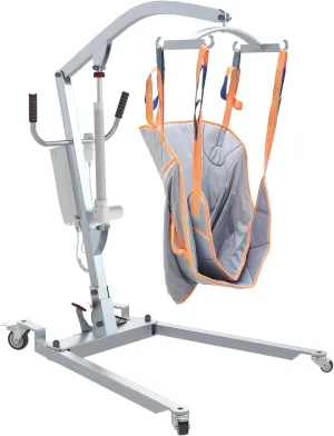 Electric Patient Lift for Home use, Portable Lift with Full Body Sling Commode Opening, Rechargeable Patient Lift Assembly-Free, 400lbs Weight Capacity, Ultra-Quiet Motor，Foldable