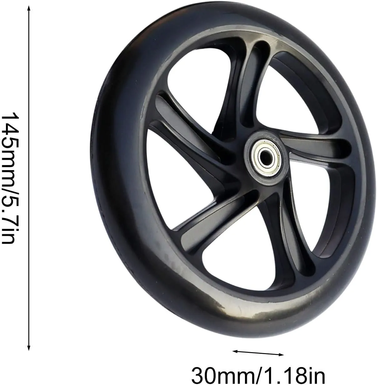 Electric Scooter Wheels – Quiet Rollers, Replacement Set | Shock-Absorbing Rubber Tires with Smooth Bearings, universall Fit for Trolley Carts, Urban Transit, and Long-Term Performance