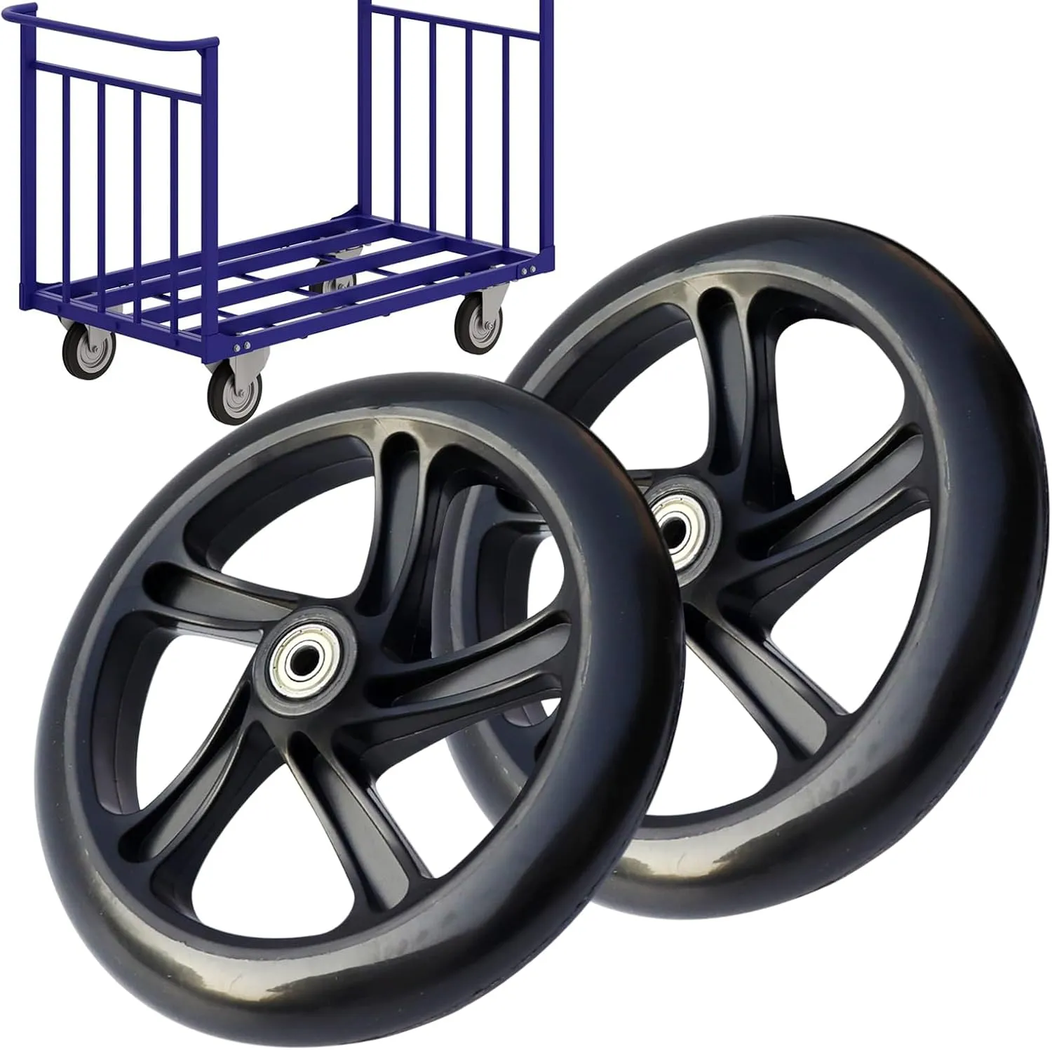Electric Scooter Wheels – Quiet Rollers, Replacement Set | Shock-Absorbing Rubber Tires with Smooth Bearings, universall Fit for Trolley Carts, Urban Transit, and Long-Term Performance