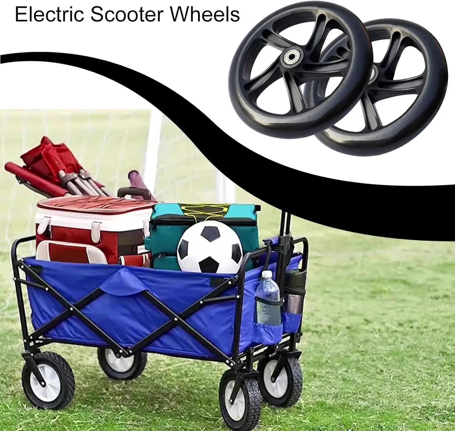 Electric Scooter Wheels – Quiet Rollers, Replacement Set | Shock-Absorbing Rubber Tires with Smooth Bearings, universall Fit for Trolley Carts, Urban Transit, and Long-Term Performance