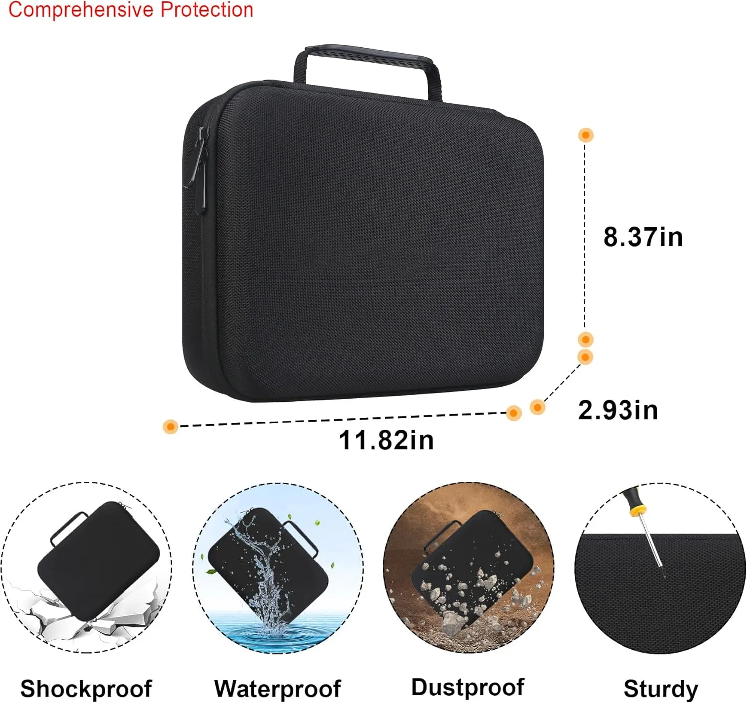 Elonbo Carrying Case for Halo Bolt Ultimate 2.0/ Halo Bolt Ultimate 3.0 Portable Car Battery Jump Starter/ 55500 mwh/Air 58830/ Air   55500/58830/ 44400/57720 Emergency Power Kit Holder, Black