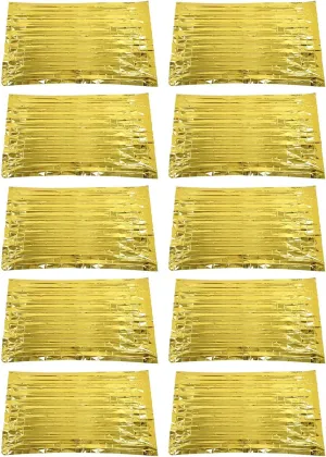 Emergency Blanket, 130x210cm Multipurpose Portable Emergency Thermal Blanket with Reflective Aluminum Foil Insulation (Gold)