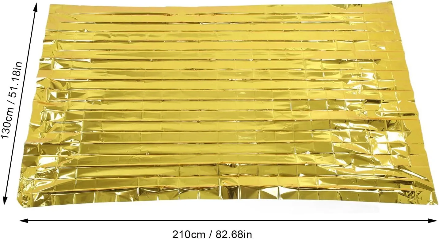 Emergency Blanket, 130x210cm Multipurpose Portable Emergency Thermal Blanket with Reflective Aluminum Foil Insulation (Gold)