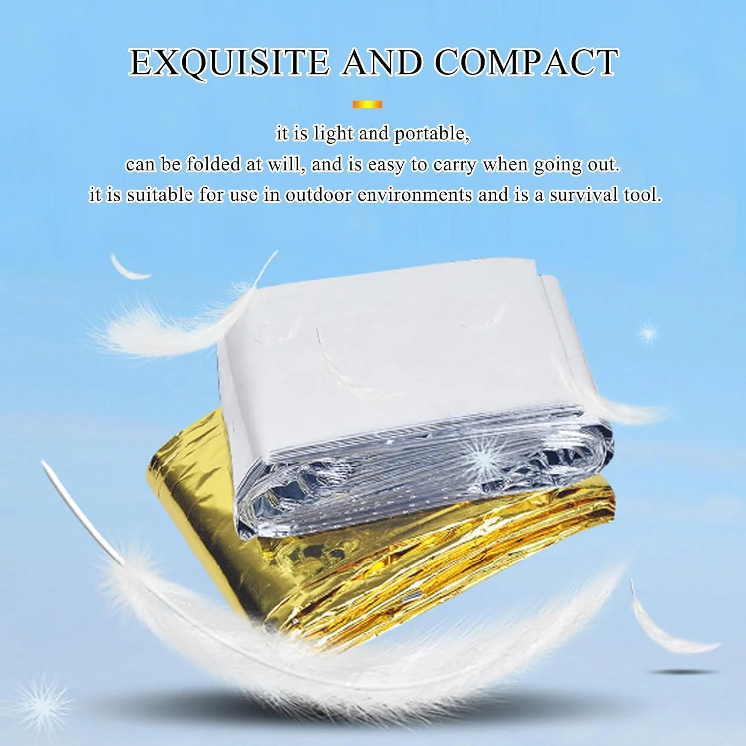 Emergency Blankets for Survival（12 Pack）, Emergency Mylar Thermal Blankets, Outdoor First Aid Blanket, Waterproof Survival Blanket