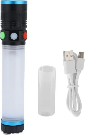 Emergency Flashlight, 8 Lighting Modes Led Flashlight Torch Light Waterproof Flashlight Portable Flashlight Alarm Sound Hook Magnet Adsorption Work Light for Camping