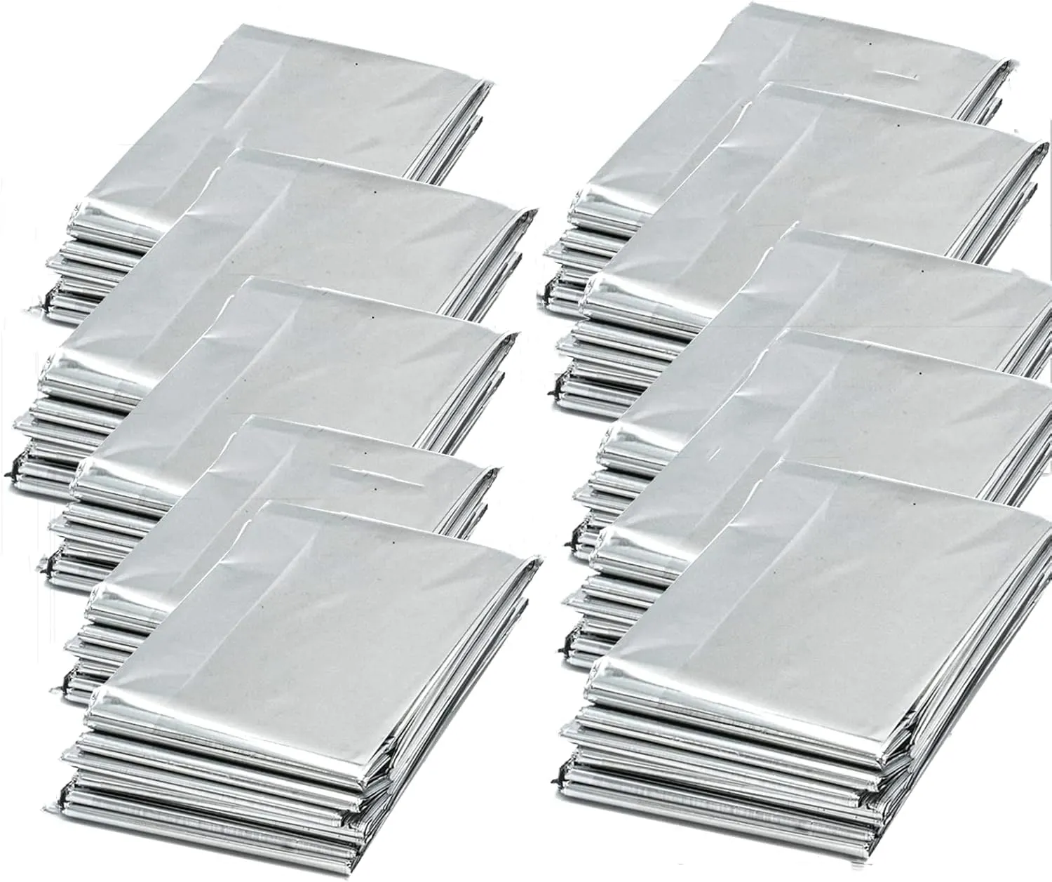 Emergency Mylar Thermal Blankets, Silver Gold Foil Survival Blanket Space Blanket Survival Kit for Outdoors, Camping, Hiking (10)