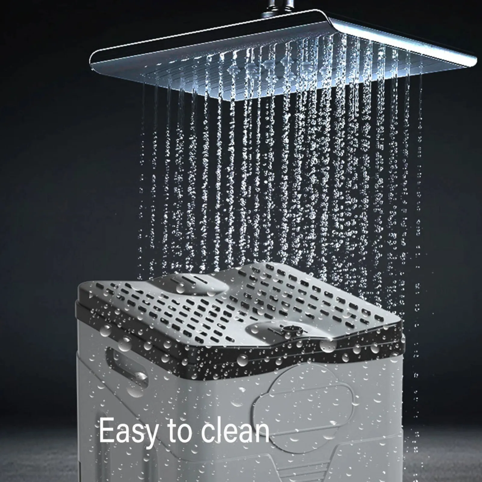 Emergency Plastic Lightweight Toilet Portable Folding Car Toilet Outdoor Grey