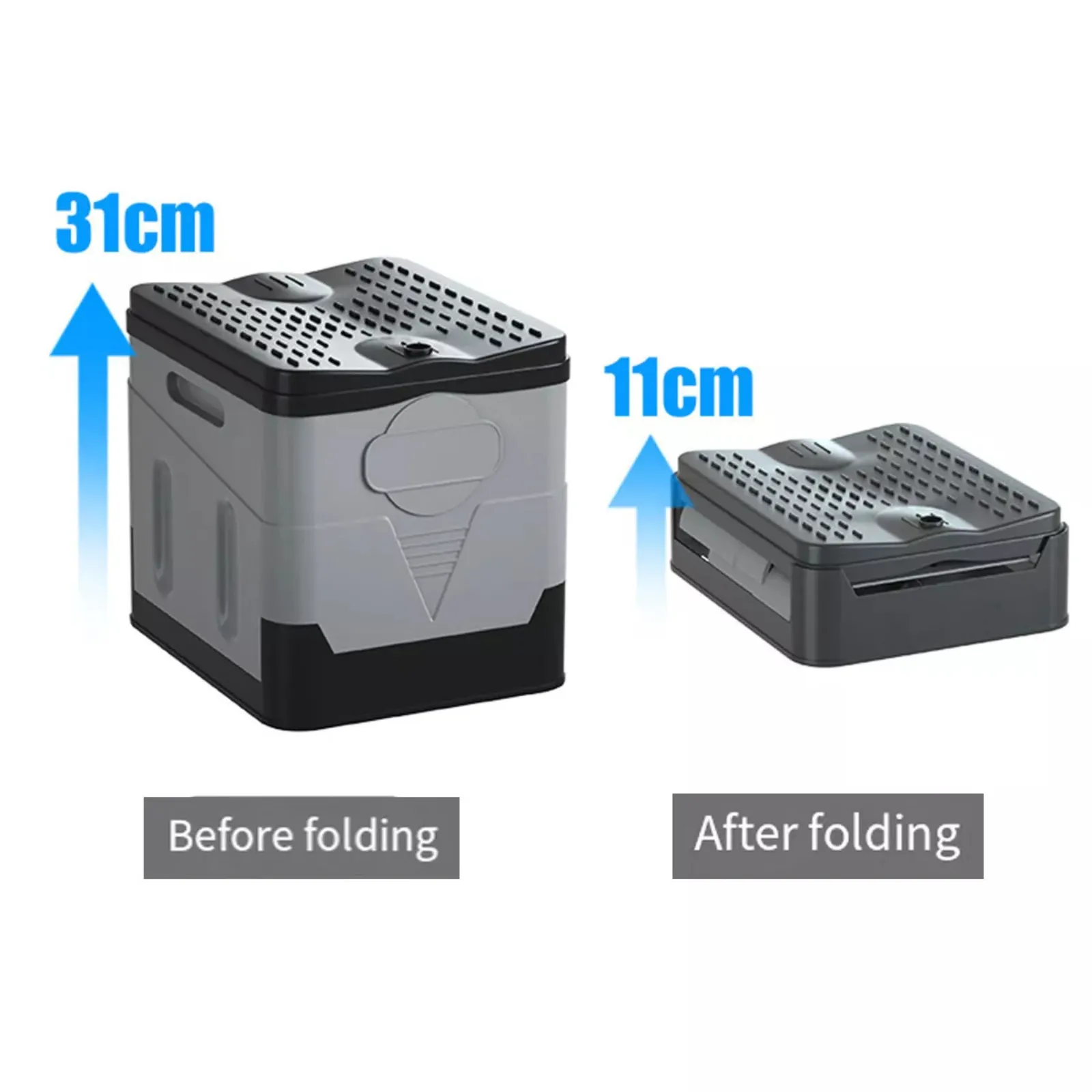Emergency Plastic Lightweight Toilet Portable Folding Car Toilet Outdoor Grey