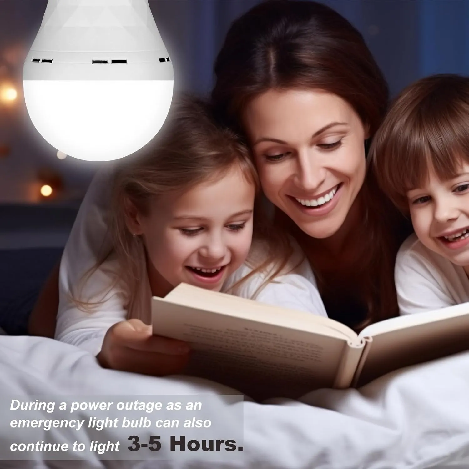 Emergency Rechargeable Light Bulbs,6 Pack Battery Operated Backup Light Bulb for Power Outage Camping Outdoor Hurricane 9W E27 8500K 1200mAh White Equivalent Self-Charging LED Light Bulbs