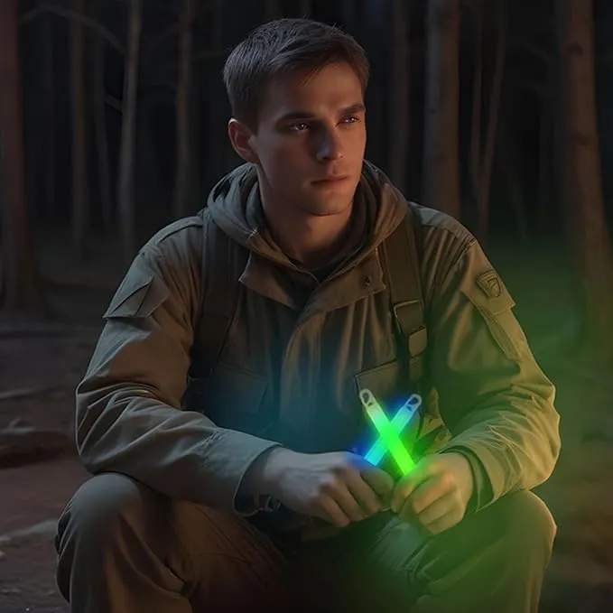 Emergency Safety Military Grade Glow Sticks, 10pcs, 6'' Ultra Bright Glow Sticks with 12 Hours Duration. Great for Hiking, Party, Camping, Blackouts, Hurricane, First Aid and Survival Kits (Green)