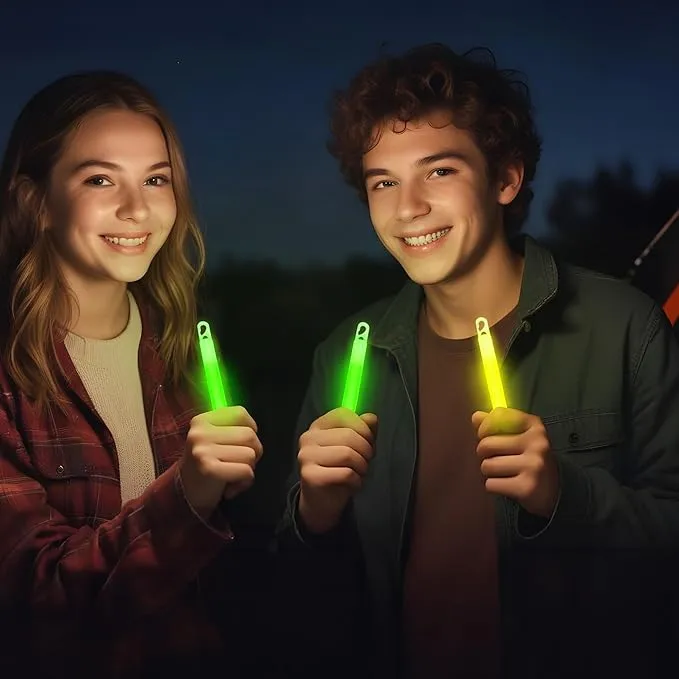 Emergency Safety Military Grade Glow Sticks, 10pcs, 6'' Ultra Bright Glow Sticks with 12 Hours Duration. Great for Hiking, Party, Camping, Blackouts, Hurricane, First Aid and Survival Kits (Green)