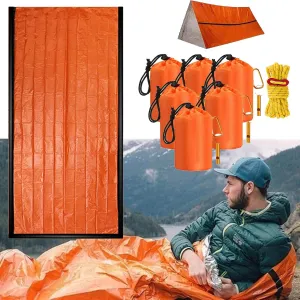 Emergency Sleeping Bag, Emergency Sleeping Bags for Survival 6 Pack, Survival Sleeping Bags Pocket Size Thermal Life Tent Survival Gear Supplies