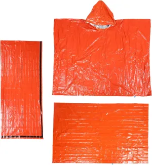 Emergency Sleeping Bag Thermal Tent Compact Raincoat Blanket Set Portable Survival Gear