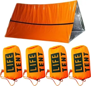 Emergency Tent 8x5x3ft Reflective Portable Survival Tent Waterproof Windproof Fireproof Lightweight Emergency Shelter for Camping, Hiking and Outdoor Activities Shelter Mini Life
