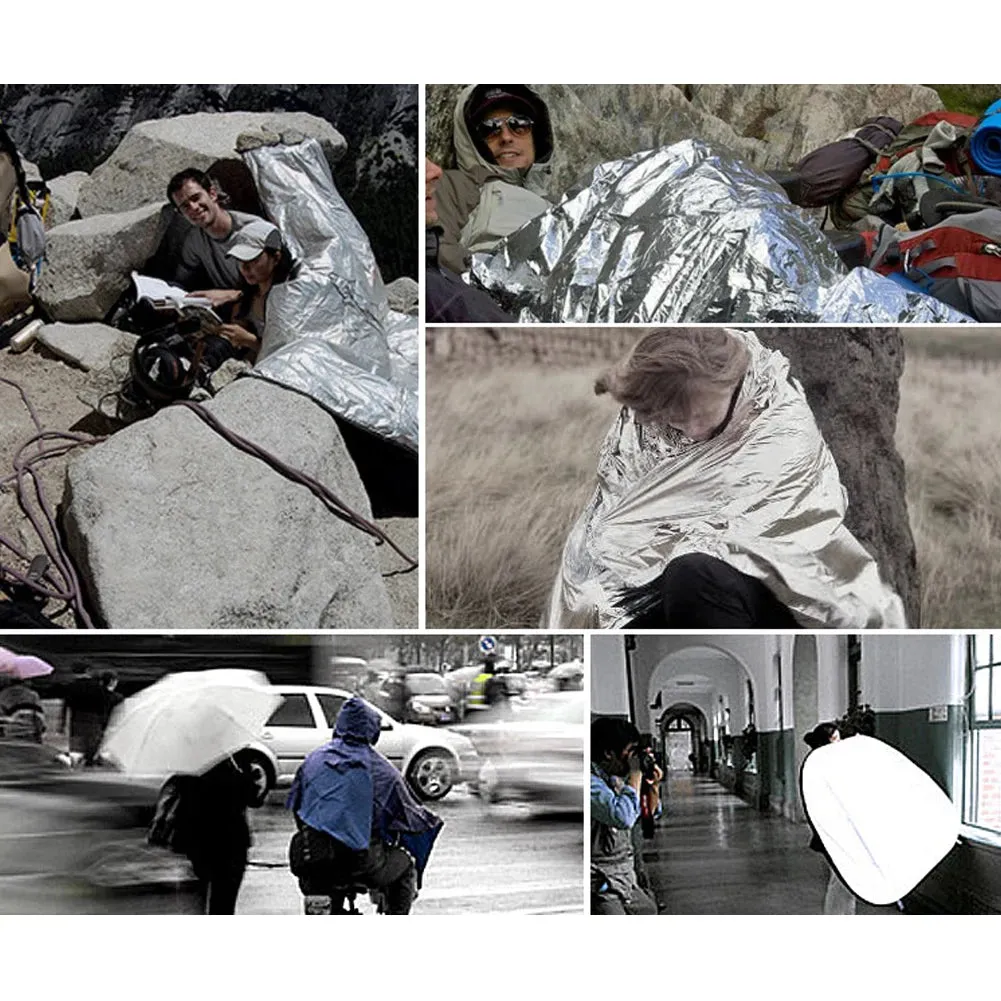 Emergency Thermal Foil Blanket Retains Body Heat