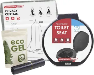 Emergency Zone Eco Gel Sanitation Set with Privacy Shelter | Hygienic Waste Disposal System for Camping, Hiking, Emergency Preparedness