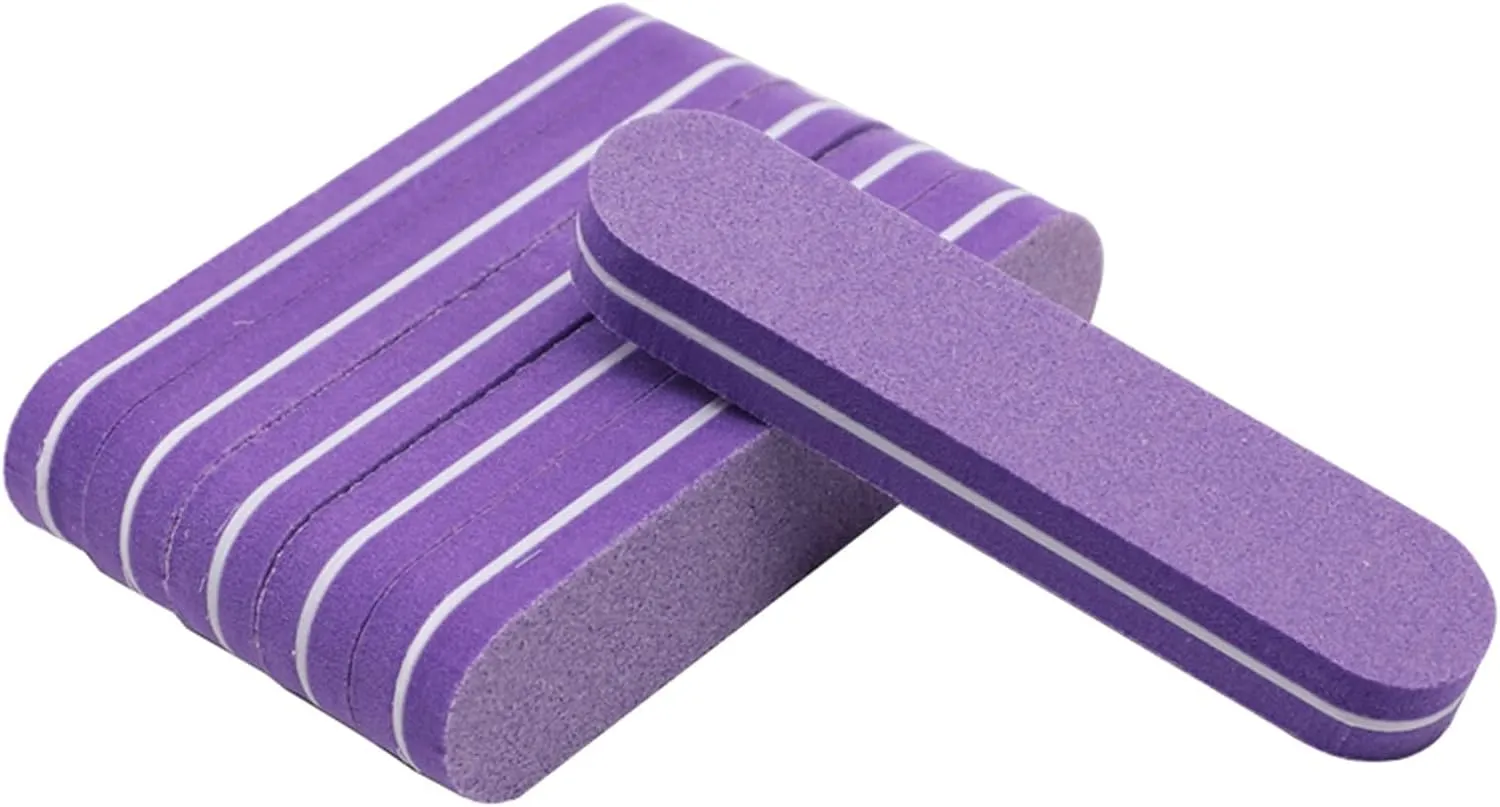 Emery Boards Nail Care kit with Nail File Buffer, 100Pcs/lot Mini Sponge Nail File Buffer Manicure Pedicure Tools Sandpaper 100/180