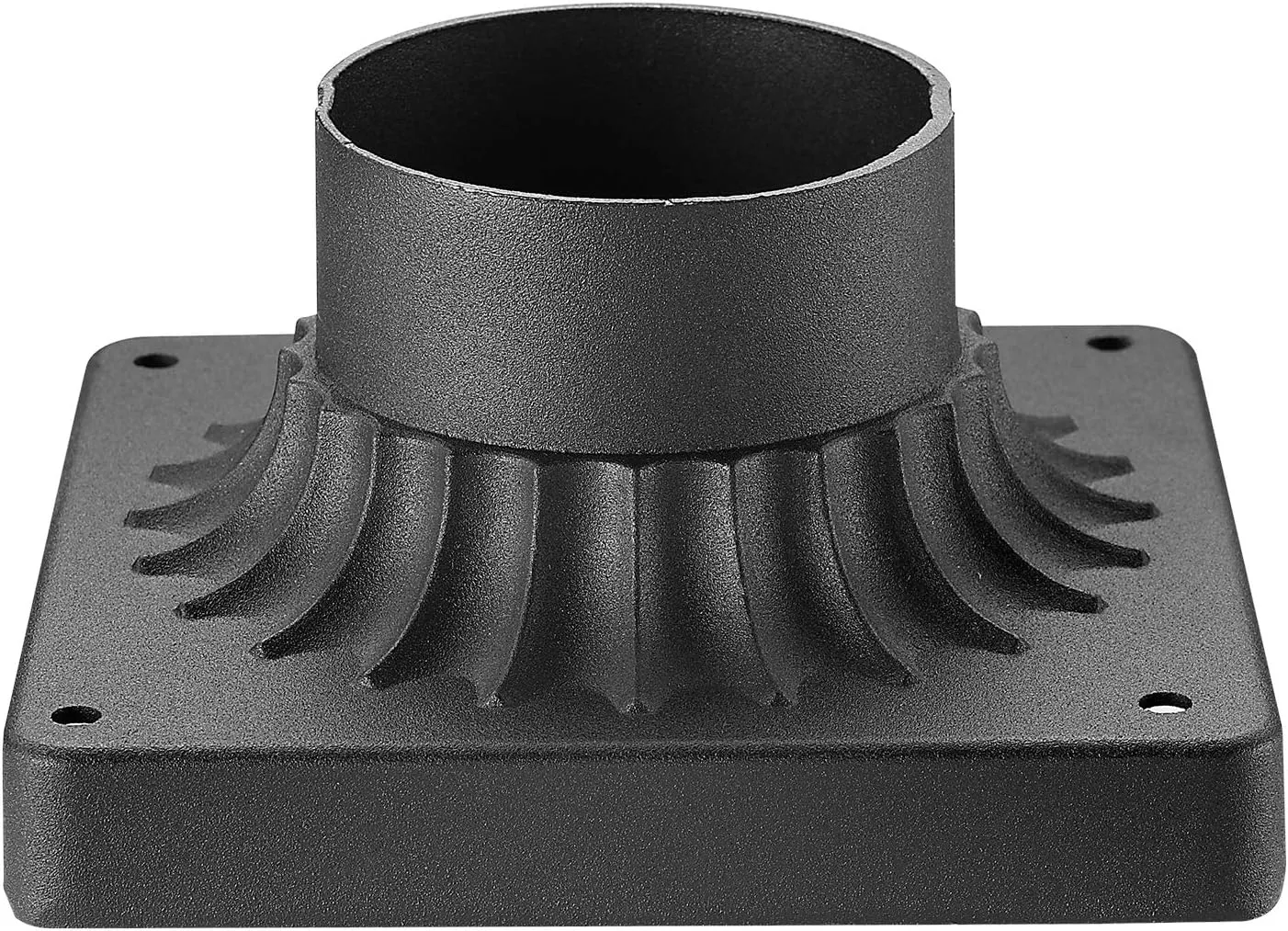 Emliviar Pier Mount Base, Cast Aluminum 3" Pier Mount Adapter in Black Finish, 20069 BK