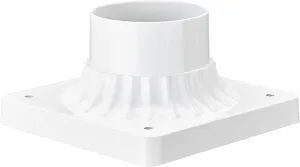 Emliviar Pier Mount Base, Cast Aluminum 3" Pier Mount Adapter in White Finish, 20069 WH