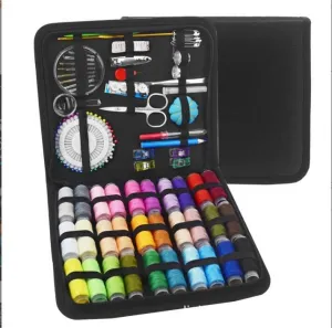 Essential Sewing Kit with Needles & Threads – Home Sewing Starter Set for Beginners, Travel, and Emergency Repairs (Large Bag 131pcs)