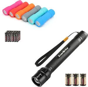 EverBrite 6-Pack Kids Flashlight&600 Lumen Ultra Bright Zoomable Flashlight