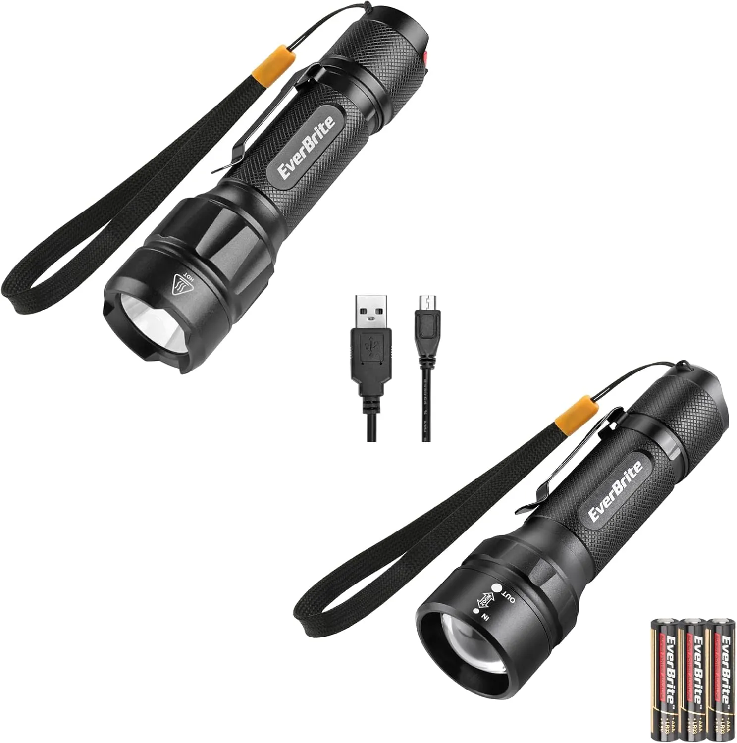 EverBrite Tactical Flashlight&EverBrite 400 Lumens Zoomable Flashlight