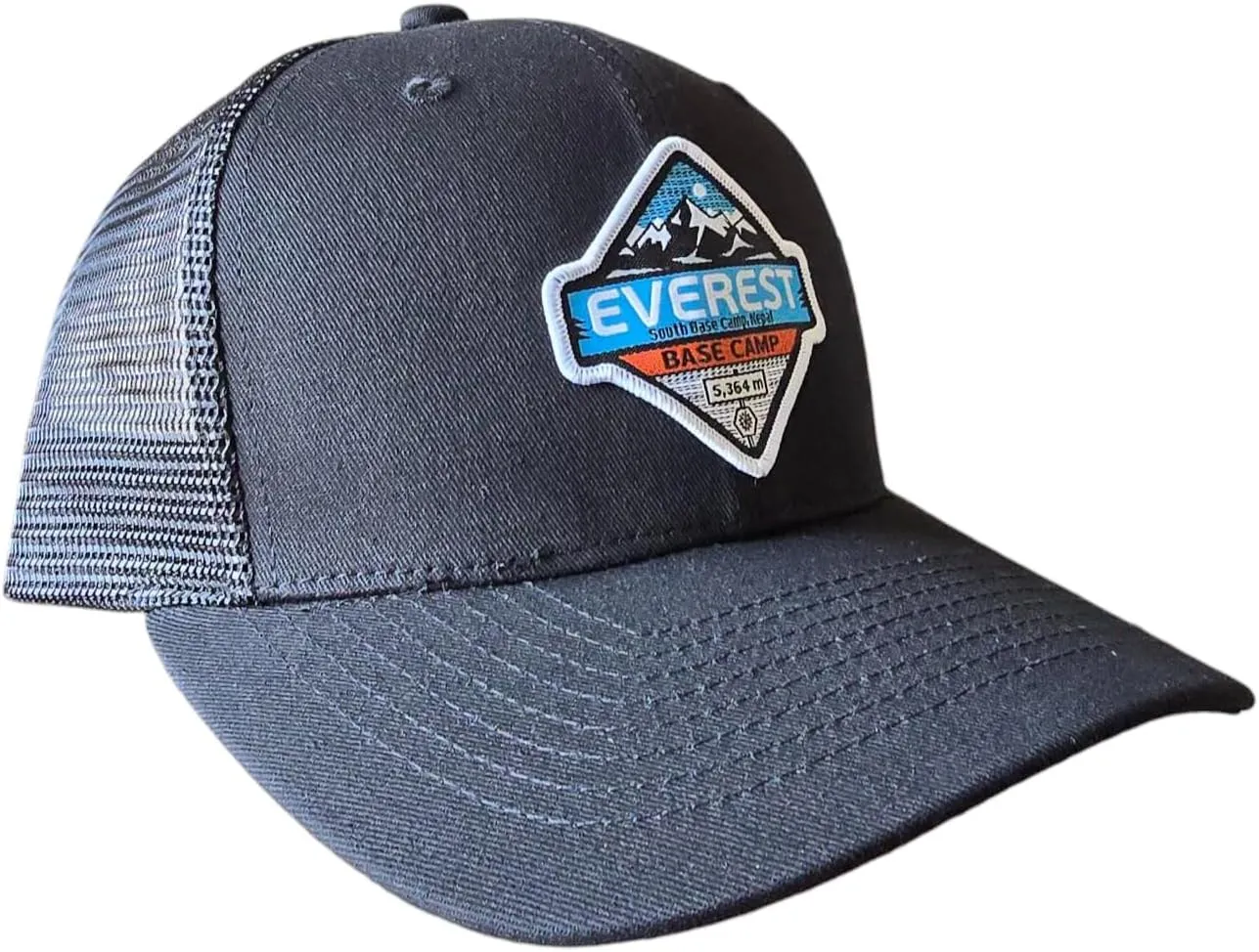 Everest Trucker Hat - Mesh Snapback Baseball Cap w/Base Camp Woven Patch