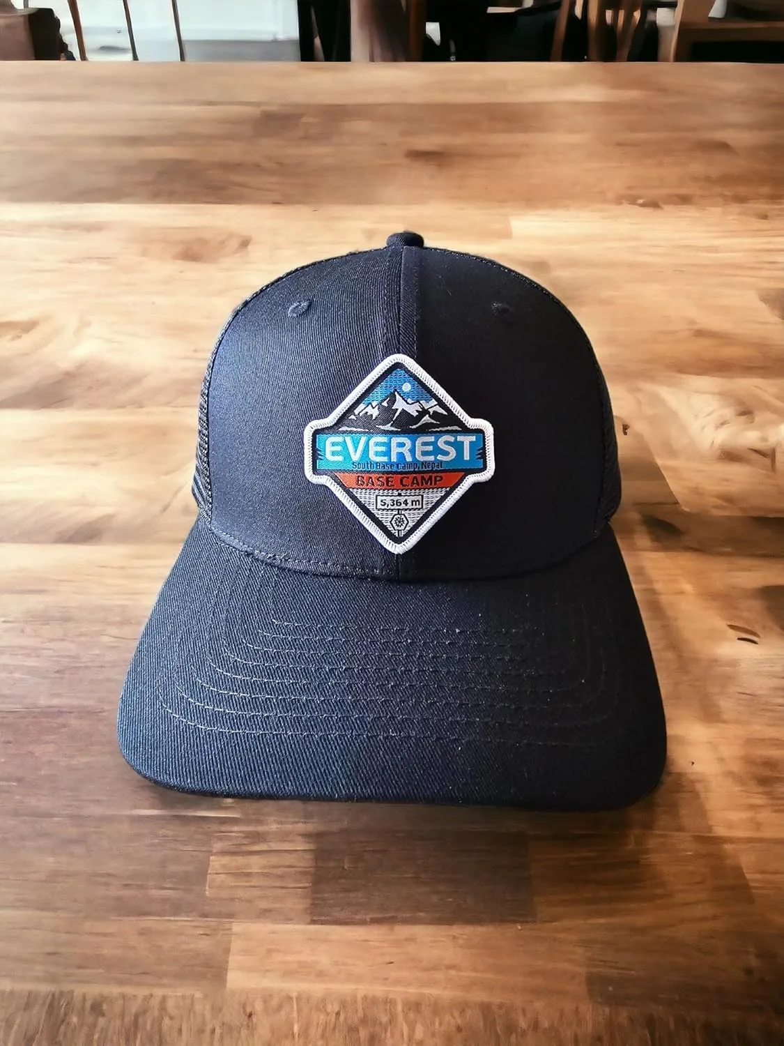 Everest Trucker Hat - Mesh Snapback Baseball Cap w/Base Camp Woven Patch