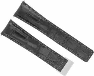 Ewatchparts 22mm Leather Watch Band Strap Compatible With Breitling Evolution Navitmer Chronomat Clasp Black