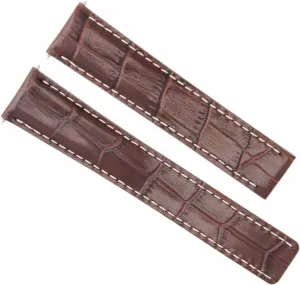 Ewatchparts 22mm Leather Watch Band Strap Compatible With Breitling Navitimer Avenger Colt Bentley Brown