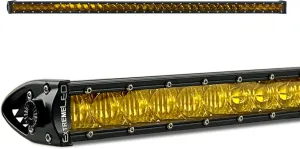 Extreme LED Amber LED Light Bar 40 inch Single Row Combo Beam Slim - 200 Watts 16000lm Waterproof Spot Flood for Bumpers - Combo Beam LED Light Bar for Offroad Driving Truck Trailer Car ATV UTV SUV