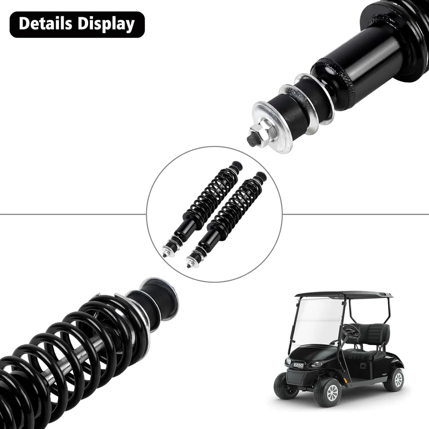 EZGO Golf Cart Front/Rear Shock Absorber Heavy Duty Coil Spring Shock Absorber Fits EZGO Medalist/TXT 1994  Gas or Electric, OEM# 76418-G01,70928-G01,70248-G01,70324-G01,76419-G01