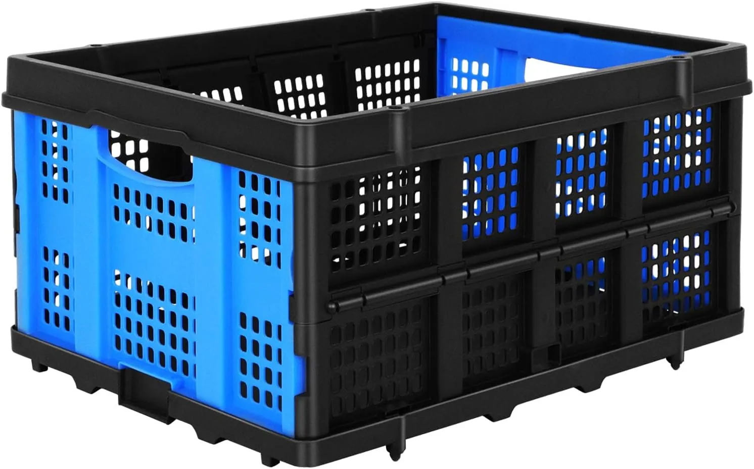 FAHKNS 60L Portable Collapsible Storage Bins,Large Capacity Foldable Milk Crates,Heavy Duty Storage Container for Bethroom,Office,Outdoor,Warehouse,Garden,Toys,Foldable Utility Crates for Organizing